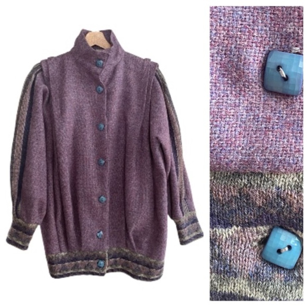 Vintage Ragamuffin Isle of Skye Purple Wool Scandinavian Retro Jacket Large